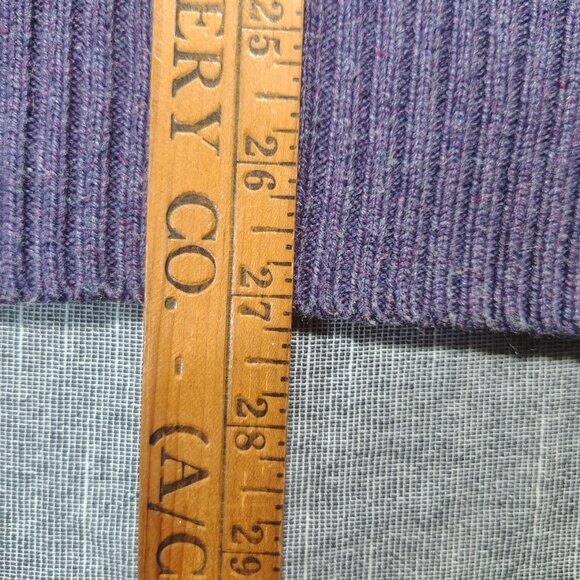 VINTAGE Polo Ralph Lauren Womens Purple Cable Kit Tussah Silk Sweater V-Neck - Picture 9 of 12